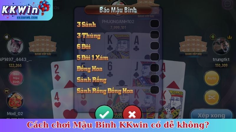 Cách chơi Mậu Binh KKwin có dễ không?