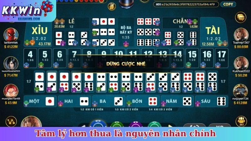 Tại sao chơi tài xỉu online toàn thua - Tâm lý hơn thua là nguyên nhân chính